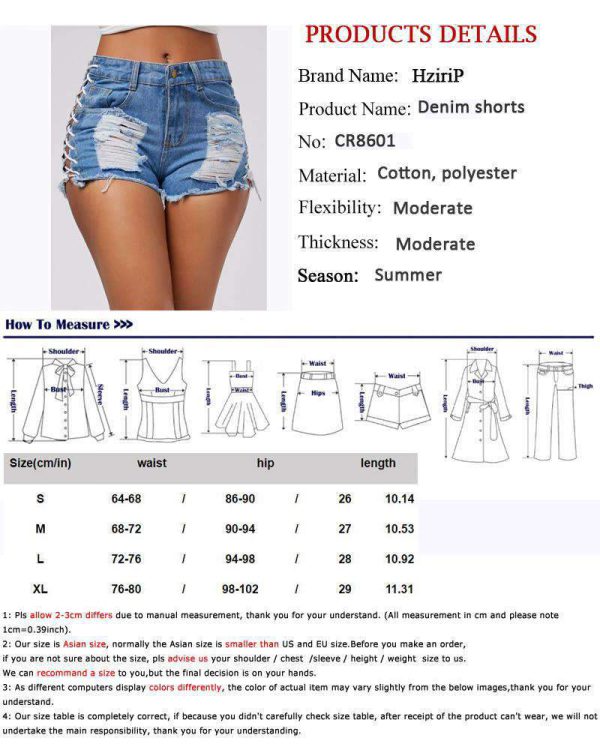 High Waist Ripped Jeans Short - Image 12