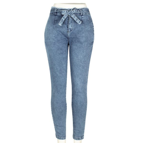 High Waist Jeans Women Streetwear Bandage Denim Plus Size Jeans Femme Pencil Pants Skinny Jeans - Image 8