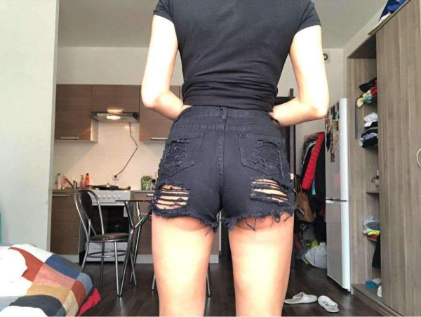 High Waist Ripped Jeans Short - Image 3