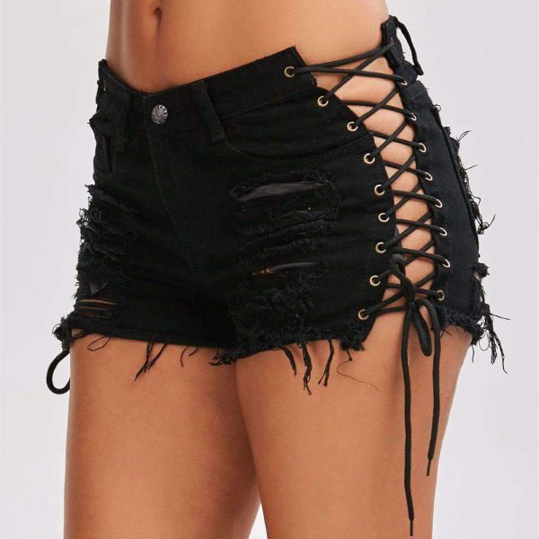 High Waist Ripped Jeans Short - Image 14